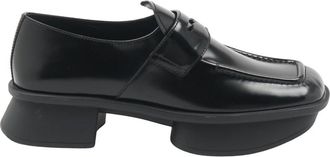 Prada Loafers, male, Black, Size: 7 US Equal Brushed Leather Loafers