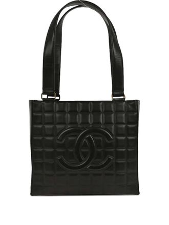 Chanel 2001 -2003 Choco Bar tote bag - women - Lambskin - One Size - Black