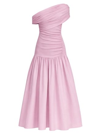 Self Portrait Pink Jeweled Buttons Midi Dress