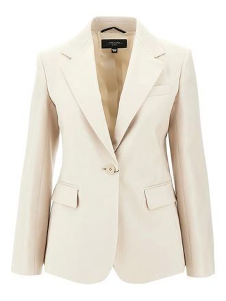 Max Mara notched-lapel blazer - women - Virgin Wool - 38 - Neutrals