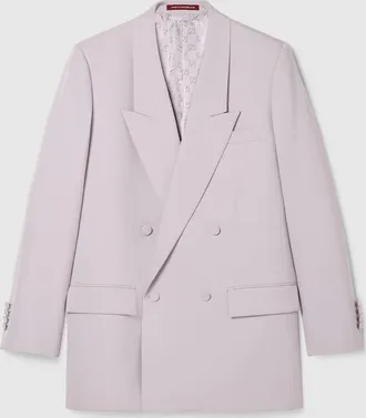 Gucci Double-breast Wool Gabardine Jacket, Size 42 it, Pink, Ready-to-wear