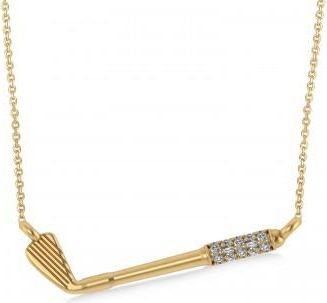 Allurez Diamond Golf Club Charm Pendant Necklace 14K Yellow Gold (0.09ct)