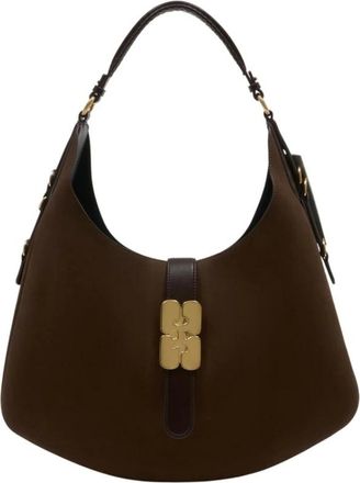 Ganni Shoulder Bags, female, Brown, Size: ONE SIZE Large Kat Bag
