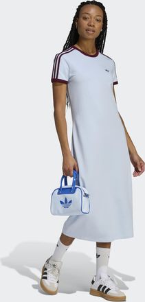 adidas Shirtkleid ADIDAS ORIGINALS 3-STREIFEN (SCHMAL), Damen, Gr. XXL, N-Gr, crystal sky, maroon, Obermaterial: 93% Baumwolle, 7% Elasthan, Kleider Shirtkle