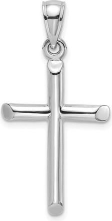 Diamond2Deal 14k Gold Polished Cylinder Cross Charm Pendant