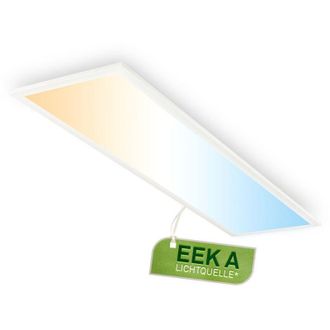 B.K.Licht Briloner piatto Pannello led, efficienza energetica a, dimmerabile, telecomando, cct da bianco caldo a bianco freddo, bianco, 100 x 25 x 6 cm