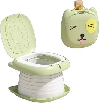 OEM Asiento Para Inodoro Infantil - Plegable - Para Ni&ntilde;os De 3 A 8 A&ntilde;os - Verde - 1 Unidad