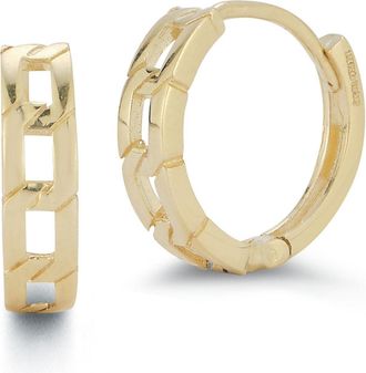 Ember Fine Jewelry 14K Gold Chain Link Huggies