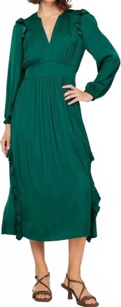 Current Air Ruffle Maxi Dress In Green