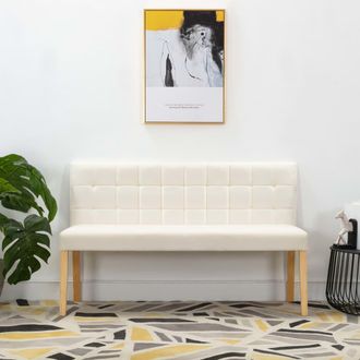 vidaXL Vidaxl - Banco De Terciopelo Crema 140 Cm
