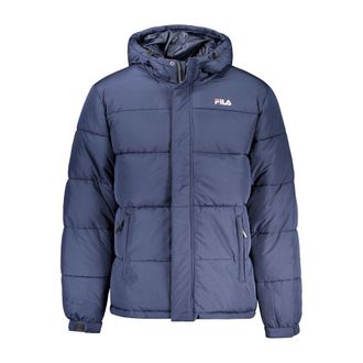 Fila Mens Hooded Puffer Jacket - Medium Blue - Size X-Large