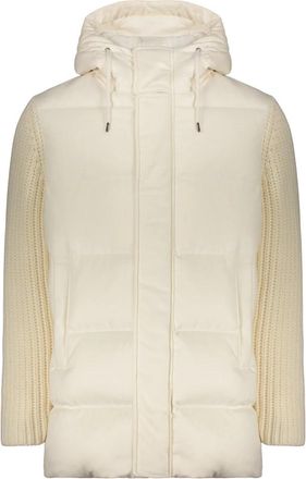 Herno Donsjack met gebreide mouwen - Heren - Gewatteerde jassen - Beige - XL - Kasjmier - Jassen