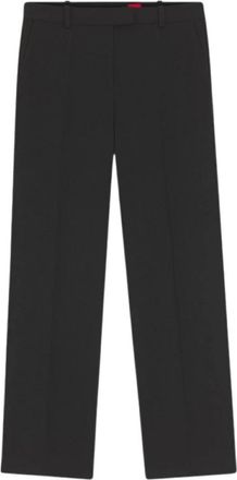 HUGO BOSS Rechte Broek - Dames - Straight fit broeken - Zwart - L - Polyester - Broeken