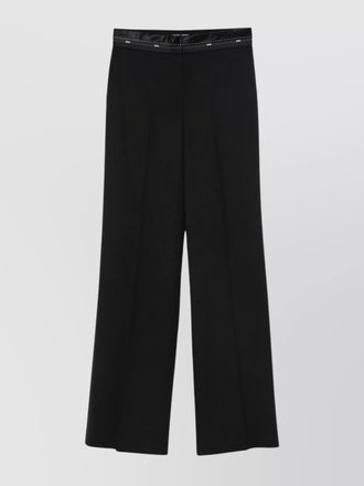 Msgm wool regular-fit wide-leg trousers