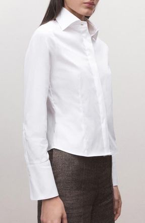 Mango Button Up Shirt in White at Nordstrom, Size 4