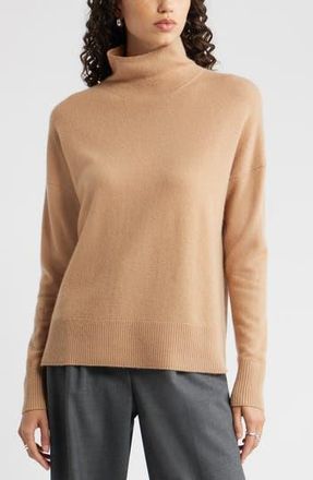 Nordstrom Oversize Cashmere Turtleneck Sweater in Tan Tannin at Nordstrom Rack, Size Xx-Large