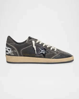 Golden Goose Men & apos;s Ball Star Denim and Leather Low-Top Sneakers