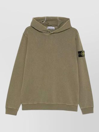 Stone Island cotton logo hoodie
