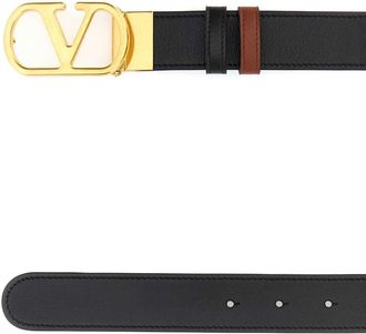 Valentino Garavani Mens Reversibile Belt Black Calf Leather