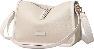 Generic Compatible For Soft Genuine Leather Bag Women Shoulder Crossbody Purse Female Handbag(Beige)