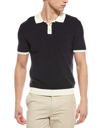 Onia Linen-Blend Knit Polo Shirt
