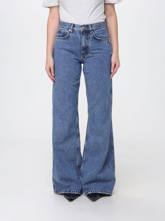 Anine Bing Mid-Rise Flare Jeans in Cotton Denim with Patch Pockets
