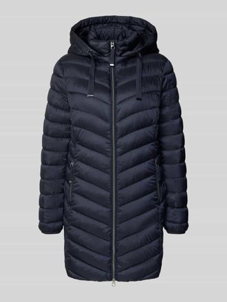 Christian Berg Steppmantel mit Kapuze in Dunkelblau, Größe 36