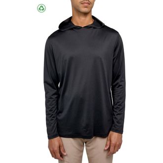 Con.Struct Regular Fit Melange Recycled Performance Hoodie in Black at Nordstrom, Size Xxx-Large