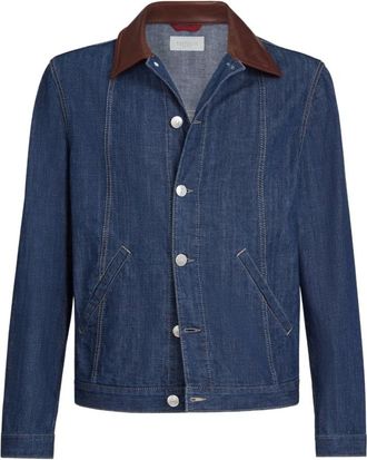 Brunello Cucinelli Jassen, Heren, Blauw, XL, Denim, Denim Jacket