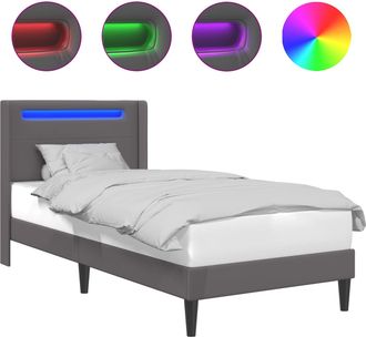 vidaXL Estructura De Cama Gris 100 X 200 Cm Cuero Sint&eacute;tico Vidaxl