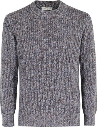 KANGRA Indigo Cirkel Hals Sweater - Heren - Ronde hals truien - Blauw - L - Truien & Vesten