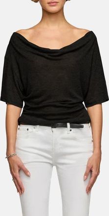 EB Denim Madeo Cowl Neck T-shirt in Black at Nordstrom, Size X-Small