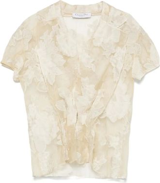 Dior Top a fiori anni 2010 - Toni neutri