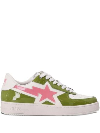 A Bathing Ape star-lightning sneakers - men - Leather/Rubber/Leather - 9.5 - Green