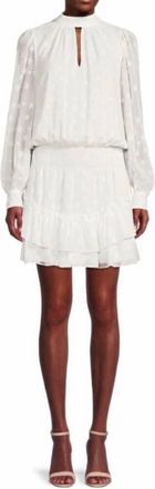 Ramy Brook Sashah Star Pattern Ruffle Mini Dress In White
