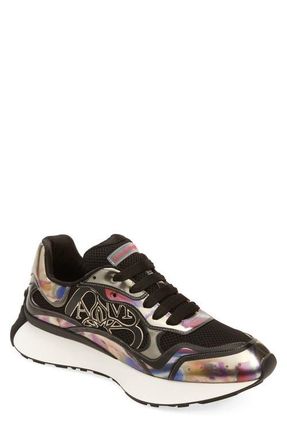 Alexander McQueen Sprint Runner Sneaker in Black/White/Multi at Nordstrom, Size 13Us