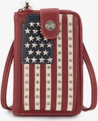 Montana West American Pride Phone Crossbody Bag In Red