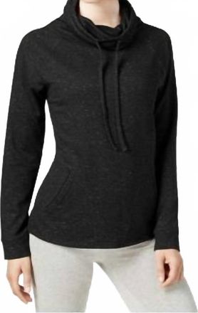 32 Degrees Funnel Neck Fleece Top In Black