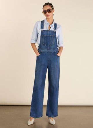 Baukjen Joanna Stretch Wide Leg Dungarees in Washed Indigo at Nordstrom, Size 10