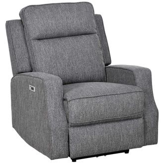 HOMCOM Electric Armchair - Fabric Recliner Chair With USB Port - Charcoal Grey | TJ Hughes