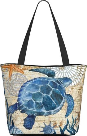 AOOEDM Sea Turtle And Starfish Ladies Shopping Bag 13x11x7in.The Perfect ValentineS Day Gift.It Is The Best ValentineS Day Gift For Mom, Daughter, Wife,Etc