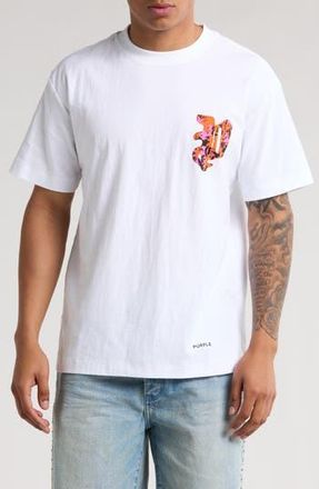 Purple Textured Jersey Graphic T-Shirt in White at Nordstrom Rack, Size Xx-Large