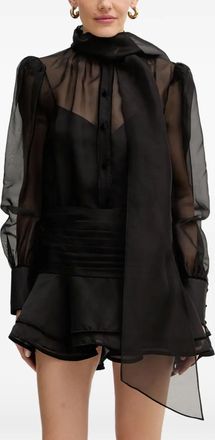 Retrof&ecirc;te Abito corto Celandine con ruches - Nero