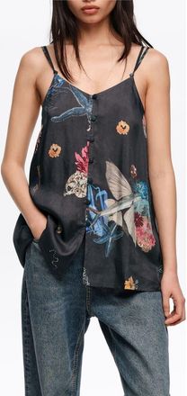 Bimba & Lola Seabed Flowing Strappy Top in Seabed Anthracite at Nordstrom, Size Medium Eu