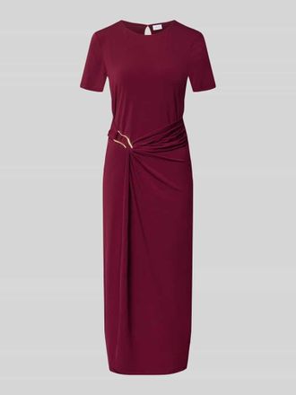 Vila Midikleid mit Zierschnalle Modell Justine in Bordeaux, Gr&ouml;&szlig;e XS