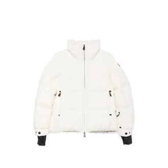 Moncler White Quilted Mock Collar Jacket