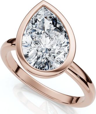 Pompeii3 Certified 2Ct Pear Solitaire Diamond Engagement Ring 14k Gold or Pt Lab Grown