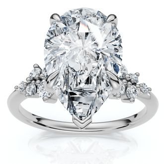 Pompeii3 Certified 3 1/3Ct Pear Diamond Engagement Ring 14k Gold or Platinum Lab Grown