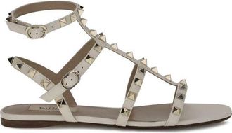 Valentino Garavani Rockstud Platte Sandalen Leer
