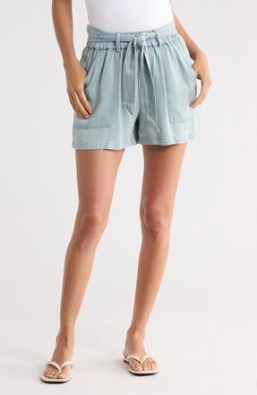 Young Fabulous & Broke Atlanta Bow Tied Chambray Shorts in Indigo Pale Blue Wash at Nordstrom Rack, Size X-Small